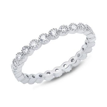 Anillo de eternidad de plata 925 con circonita