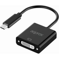 adaptador de cable de video approx appc51 usb-c a dvi 1080p 13 cm negro