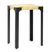 mesa alta industrial boston 75x75x108cm acabado natural con acero y madera de pino maciza boxfuriture
