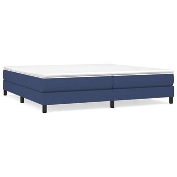 Estructura De Cama Con Somier Tela Azul 200x200 Cm Vidaxl