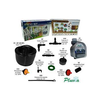 Kit De Riego Para Patio Pluvia Con Programador Y Accesorios Al177s