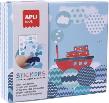 Apli Kids Stickers Box 18363 - Juego de gomets geométricos, temática barco