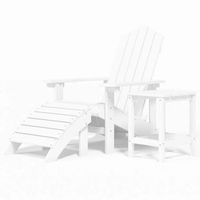 silla de jardin  silla de exterior  sillon adirondack con reposapies y mesa hdpe blanco