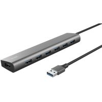 trust halyx hub usb a 7 puertos usb 32 gris