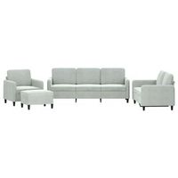 juego de sofas 4 piezas terciopelo gris claro vidaxl