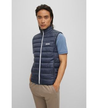 BOSS para hombre. 50472473 Chaleco Thor marino (4XL), Casual, Poliamida, Sin mangas / Tirantes