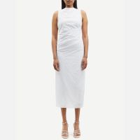samsoe samsoe sahira organic cotton midi dress - l