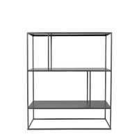 estante de metal gris
