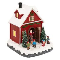 casa de pueblo iluminada papa noel y ninos 16 led - feeric lights  christmas