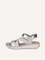 caprice sandal silver made of leather and synthetic without heel size 37