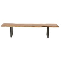 banco de 200 cm de acacia y acero negro