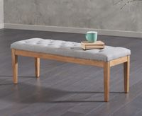 camille medium grey fabric bench