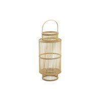 portavela bambu cristal 26x26x69 natural marron