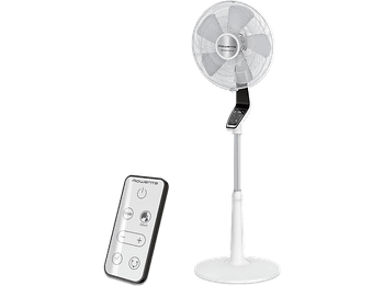 Ventilador de pie - Rowenta Turbo Silence Extreme VU5690F0, 34 W, 1.4 m, 70 m³/min, 14 velocidades, Control remoto, Temporizador, Blanco