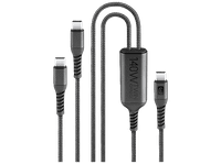 cable usb - cellularline twin charge 140 w carga simultanea c universal negro