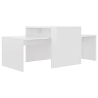 mesa de centro madera contrachapada blanco brillo 100x48x40 cm vidaxl