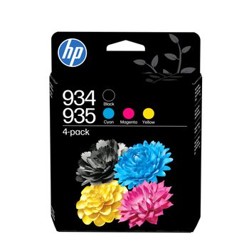 Paquete de 4 cartuchos de Tinta Original HP 934 negra/935 cian/magenta/amarilla