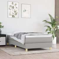 cama individual  cama para adultos  estructura de cama box spring tela gris claro 90x190 cm cfw385719
