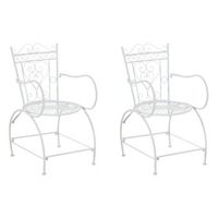 set de 2 sillas de jardin sheela metal blanco 60x48x88 cm clp