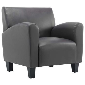 Sillón De Salón | Silla | Sillón De Cuero Sintético Gris
