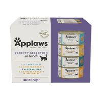 applaws en caldo 24 x 70 g latas para gatos - pack ahorro - seleccion mixta en caldo 4 variedades