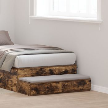 Cajones Para Cama Roble Ahumado 75x36,5x16,5 Cm Madera Ingenierizada V1315 Unico / Marrón