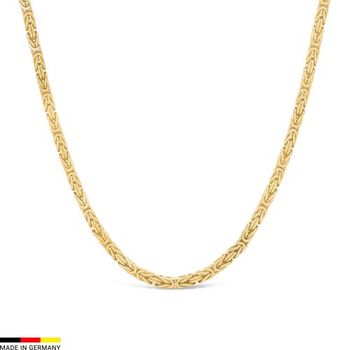 Cadena bizantina de oro amarillo de 14 quilates de 3,2 mm de ancho