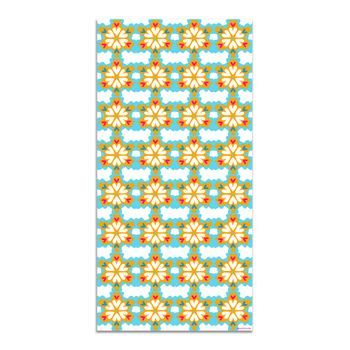 Alfombra Vinílica Azul 80x300cm Agatha Hidráulico Flores Caleidoscopio