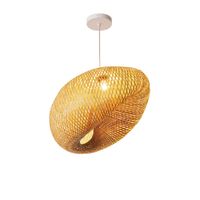 lampara colgante boho bambu ratan natural o45 cm