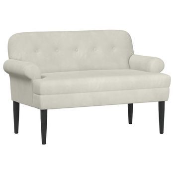 Sofá Amoroso Con Botones Acolchados Crema 120 X 66 X 78 Cm Vidaxl