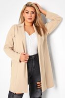 blazer largo beige mujer curvy y tallas grandes yours