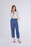 pantalones capullo de mezclilla de tencel indaco 42