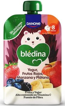 Blédina Pouch Yogur, Frutos Rojos, Manzana y Plátano +8m 100 gr