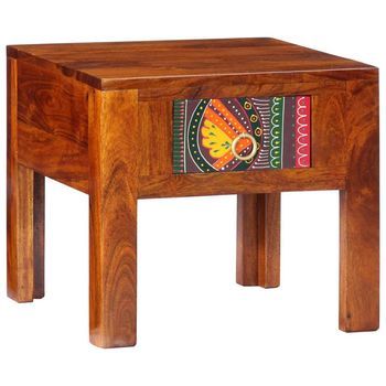 Mesita De Noche Madera Maciza De Acacia 40x40x36 Cm Vidaxl