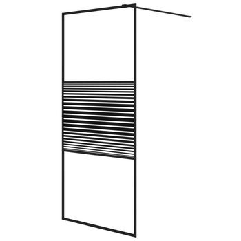 Mampara De Ducha Vidrio Esg Transparente Negro 90x195 Cm Vidaxl