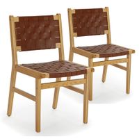 pack 2 sillas marron con piel reciclada