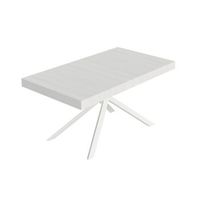 mesa extensible niket 160264x90 cm fresno blanco con patas blancas