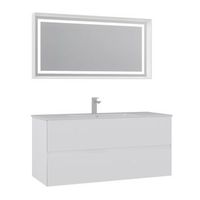 conjunto de mueble con lavabo y espejo 2 piezas  - 121 x 51 x 55 cm - blanco mate