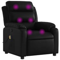 sillon reclinable de masaje en piel sintetica negra vidaxl
