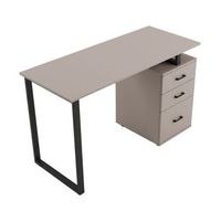 escritorio de oficina con cajones 120x75x50 mesa de estudio de hierro gris paloma