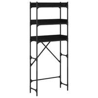 estante para lavadora con estante roble negro 67 x 25 x 163 cm vidaxl