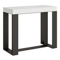 consola extensible 90x40300 cm efecto madera fresno blanco hierro