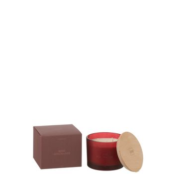 Vela de cera roja de 11,5 x 10 x 11,5 cm