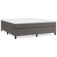 estructura de cama con somier cuero sintetico gris 160x200 cm vidaxl