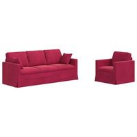 juego de sofa 2 pcs rojo vino 198 x 78 x 80 cm terciopelo vidaxl