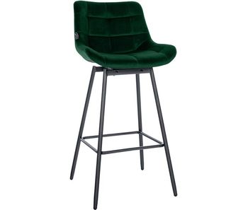 Taburete de bar weston giratorio 180 grados | taburete alto con respaldo y asiento acolchado terciopelo verde oscuro 56x49x105 cm