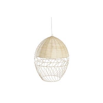 Lampara Techo Metal Ratan 30x30x38 Marron Claro