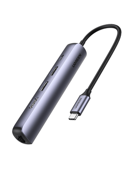 UGREEN USBC TO 2USB 3.0 A HDMI RJ45 PD CONVERTER 5 EN 1