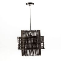 lampara de techo de ratan negro 40 cm e27 els banys