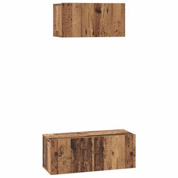 Conjunto De Mueble De Tv 2 Piezas Madera Vieja 80 X 30 X 30 Cm